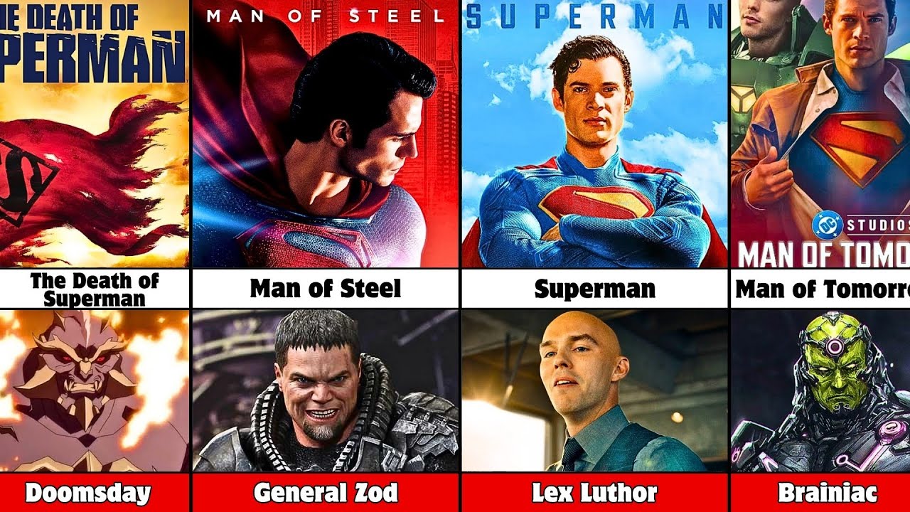 Все злодеи фильмов о Супермене (1948-2027)