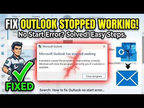 Microsoft outlook has stopped working a problem caused the program to stop working #shorts