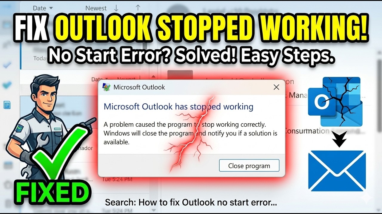Microsoft outlook has stopped working a problem caused the program to ...
