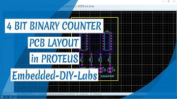 PROTEUS - 4 BIT BINARY COUNTER USING D FLIP-FLOPS CIRCUIT, SIMULATION, AND PCB LAYOUT DESIGN