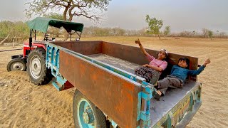 JCB 3dx Backhoe Mud Loading Massey 241 DI Tractors Trolley | Part 10