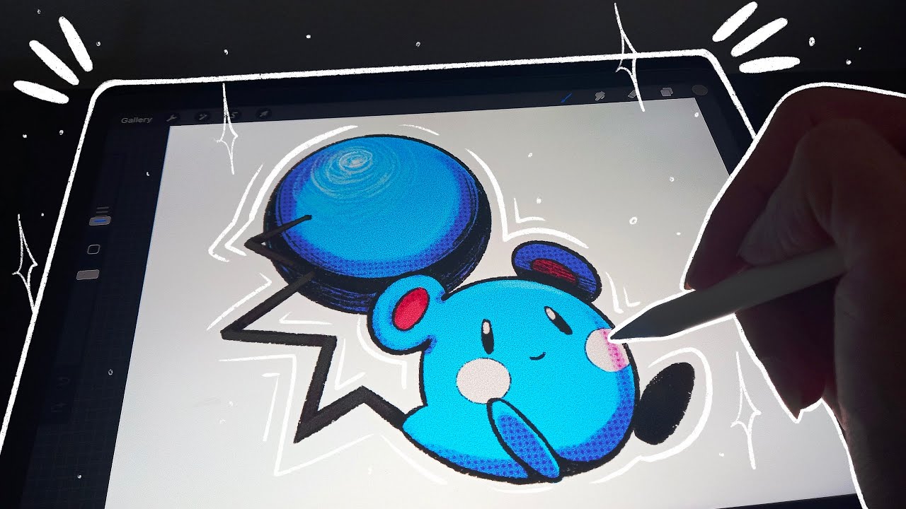 [ASMR] Ipad Draw with Me | Azurill [no music, no talking] real time ...