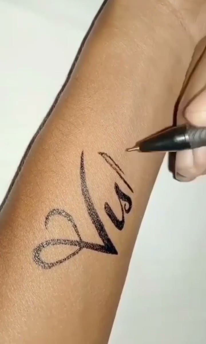 vishu name tattoo #shorts - YouTube