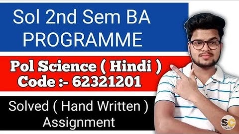 Sol 2nd Sem Pol Science Assignment 2021 |Du Sol 2nd Semester Solved Assignment 2021