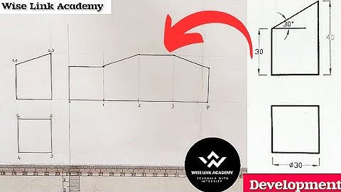 Development of a Square Prism | Technical Drawing Tutorial (Step by Step Guide)