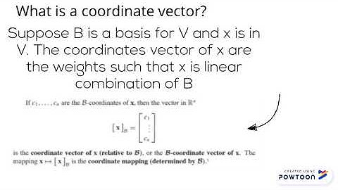 Transition matrix and coordinate vector