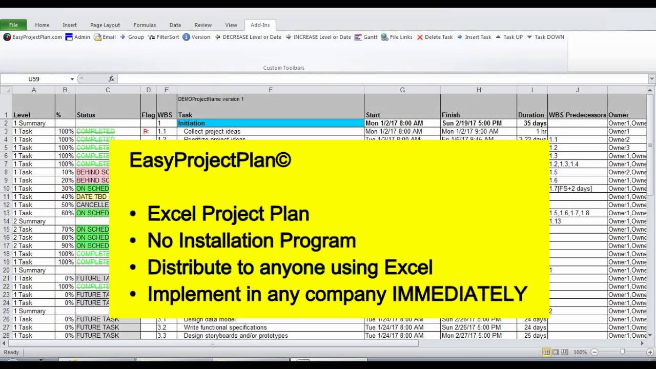 Outlook Gantt Chart