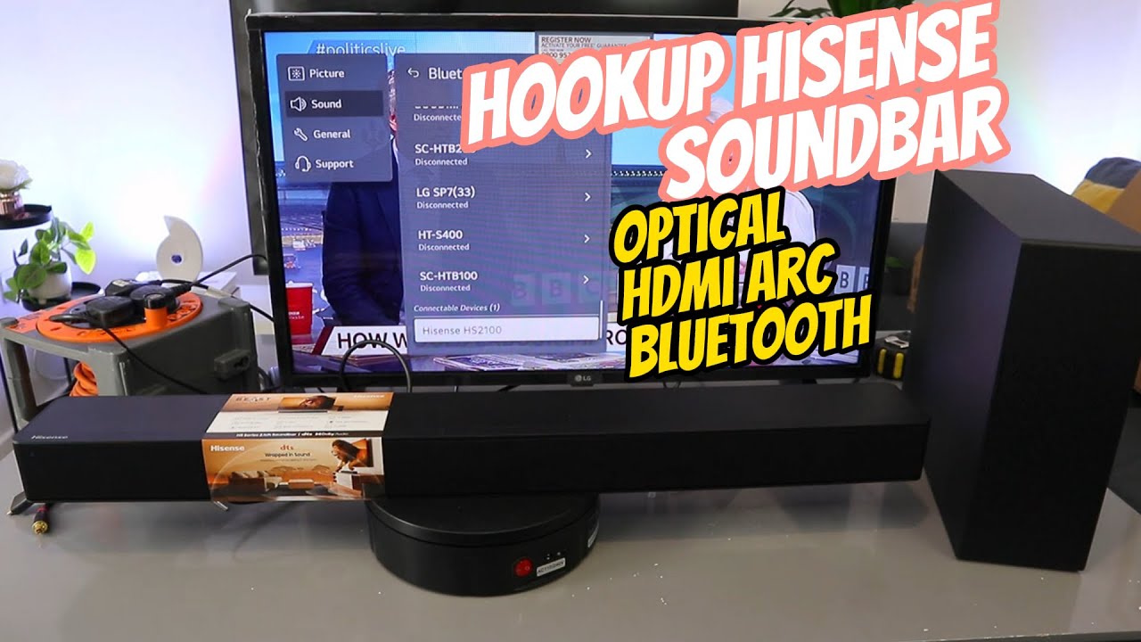 How to Install and Connect HISENSE Soundbar To Your TV | Optical