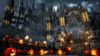 Halloween Castle Ambience | Heavy Rain & Thunder Sounds, Horses Trotting, Spookiness