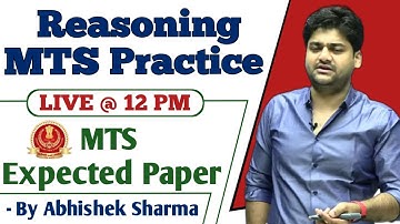 Practice of MTS  Expected Paper | Day - 5 | Reasoning by Abhishek Sharma #mts