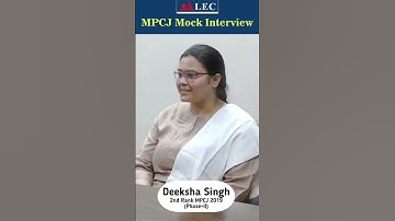 ALEC Mock Interview With MP Civil Judge Deeksha Singh, Rank 22 | Interview Tips By ALEC #interview