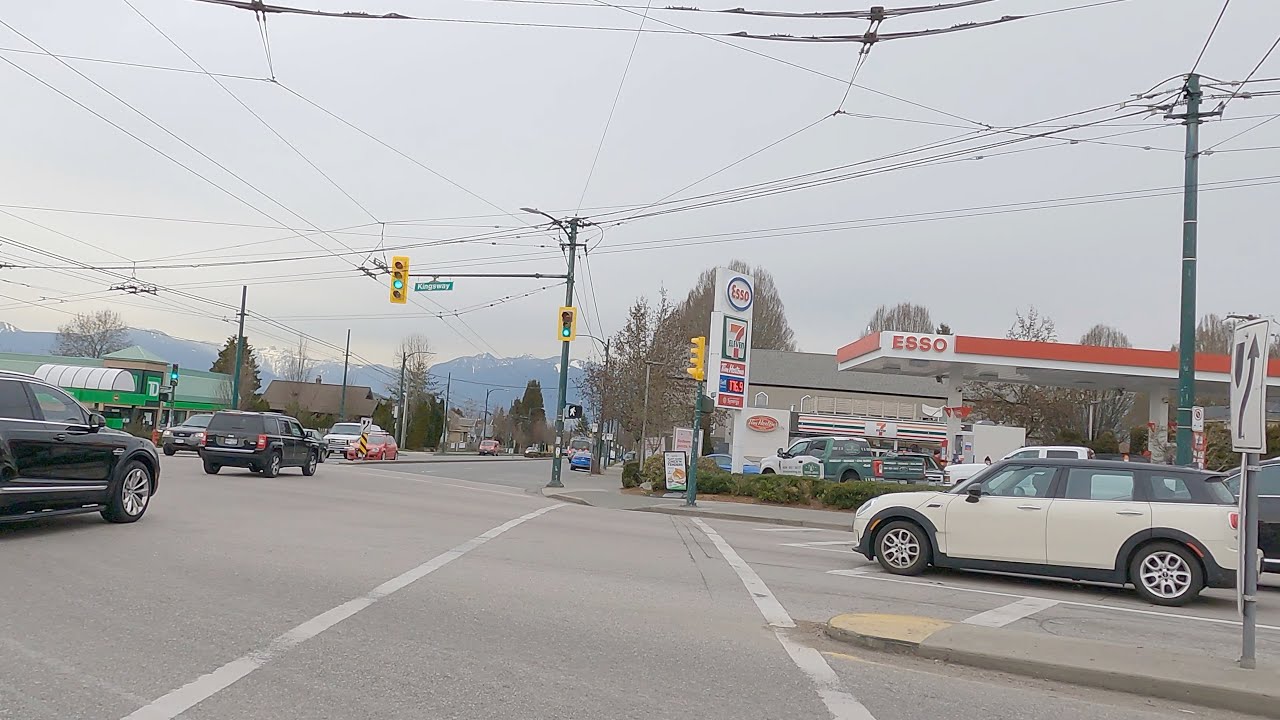 East Van in Vancouver BC Canada - Victoria Drive & Kingsway. Heading North. City Life.