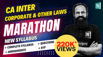 CA Inter | Corporate & Other Laws Full Marathon | Amendments & RTP | September 2024 Onwards | CS Sai