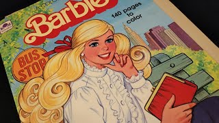 ASMR Coloring in a Retro Barbie Coloring Book with Colored Pencils - No Talking screenshot 4