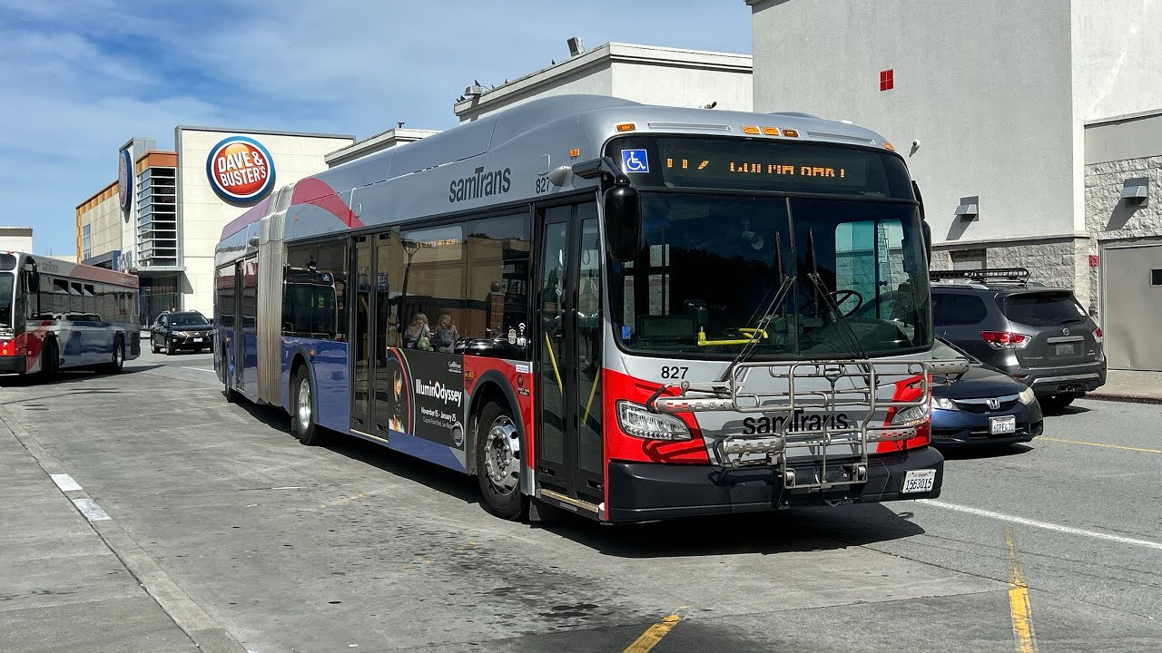 SamTrans #827 on Route 112 From Palmetto & Esplanade to Serramonte Mall ...