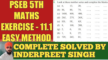 EXERCISE 11.1(QUESTION 8) PSEB 5TH MATHS CHAPTER 11 PATTERNS PUNJAB SCHOOL EDUCATION BOARD
