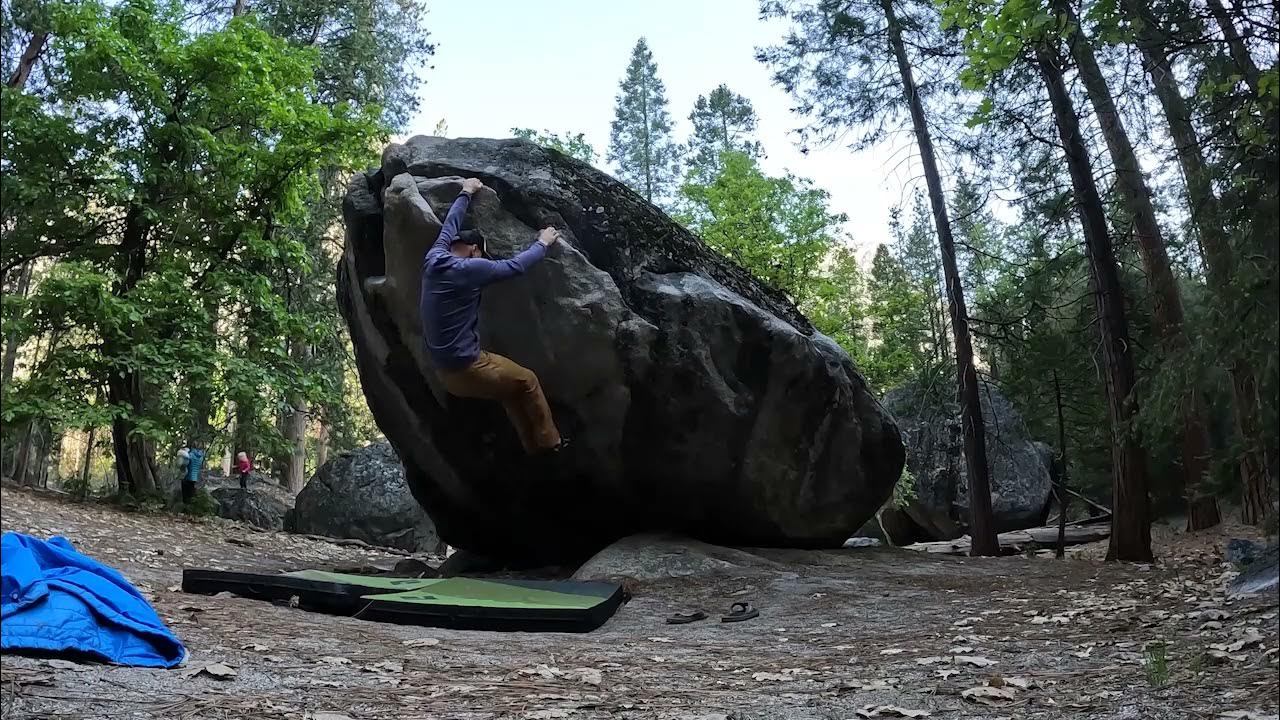 Yosemite Bouldering Sentinel Area, Dream Boulder, Unnamed Traverse (V0) YouTube