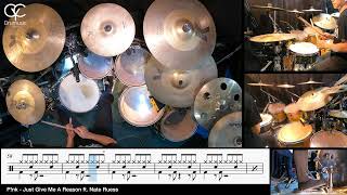 Just Give Me A Reason - P!nk ft. Nate Ruess / Drum Cover By CYC (@cycdrumusic)  score & sheet music