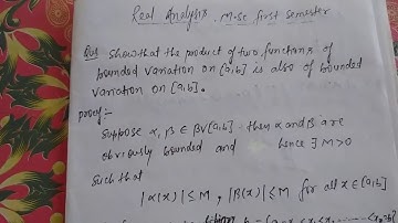 M. Sc first semester  , bounded variations, real analysis