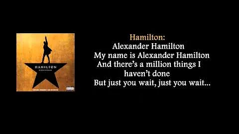 Hamilton - Alexander Hamilton lyrics
