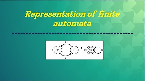 #2 representation of Finite automata || #flat #dfa #finiteautomata