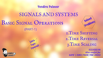 Basic Signal Operations-Time Shifting,Time Reversal and Time Scaling | Part-1|Signals and Systems