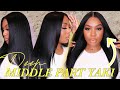 PERFECT DEEP MIDDLE PART YAKI LACE FRONTAL WIG INSTALL!! Ft. NADULA HAIR