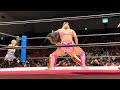 上原わかながエルボーで渡辺未詩をコーナーに押しつけてからスペースローリングエルボーを決めるも未詩はカウント2で返して力比べに 東京女子プロレス「東京プリンセスカップ」2024年8月25日
