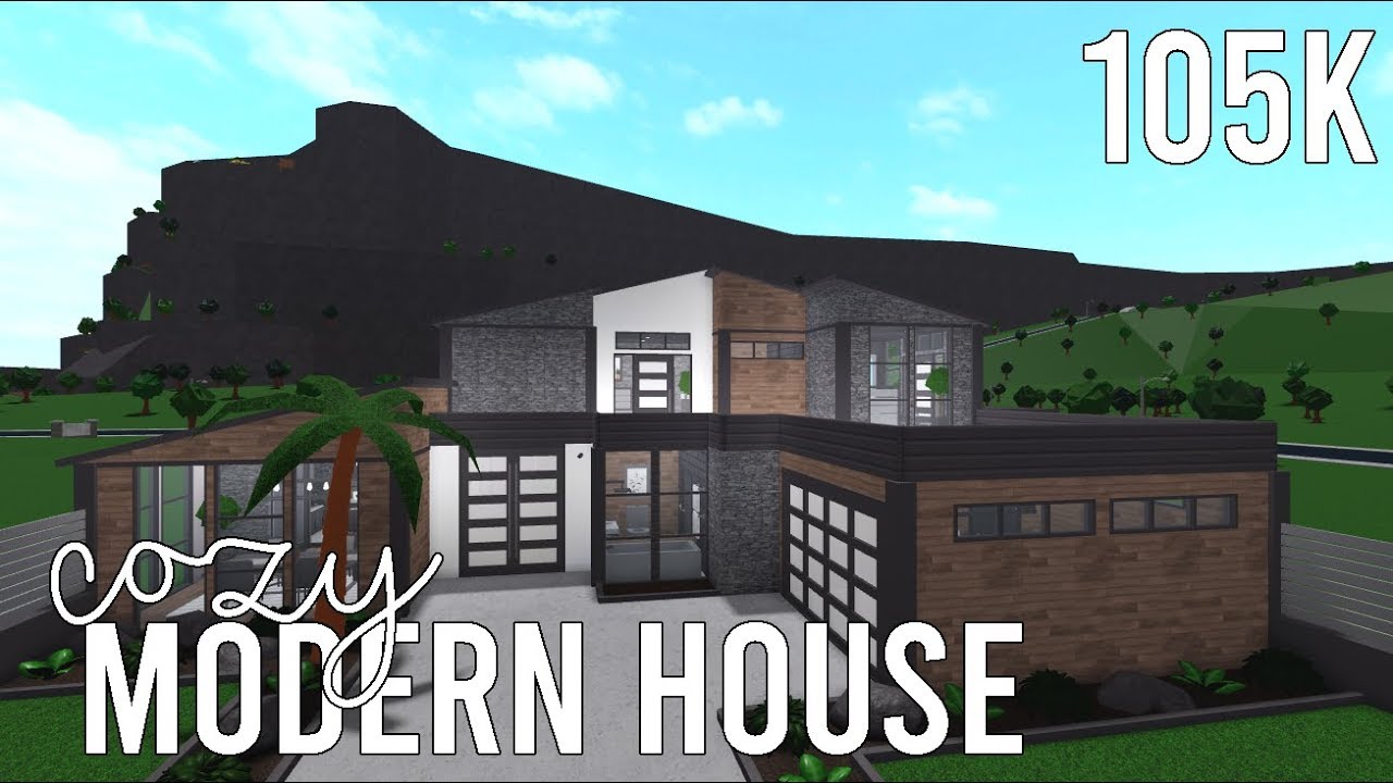 Roblox Bloxburg Cozy Modern House 110k Youtube