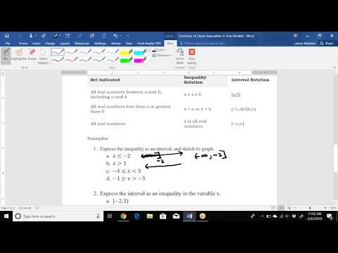 Review of Linear Inequalities (Sect 1.7) Interval Notation