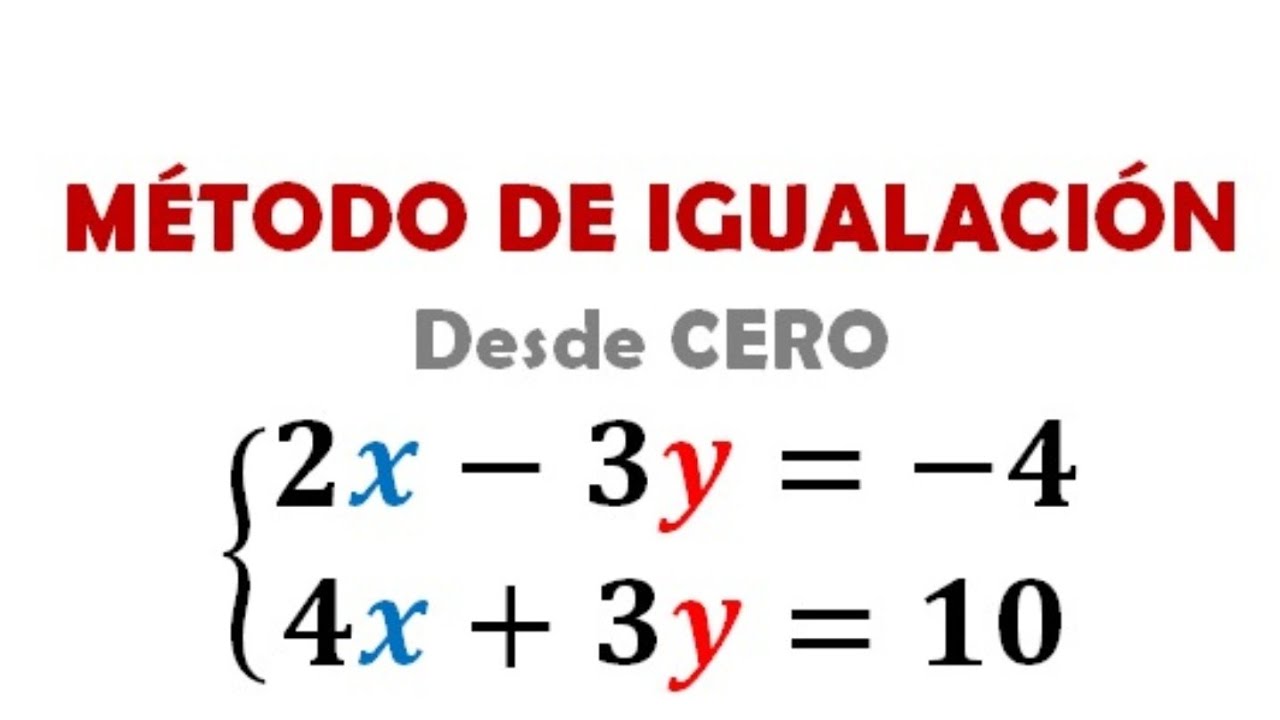 Método de Igualación. Sistemas de ecuaciones. Desde cero. Paso a paso