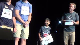 Akash Vukoti entertaining at the University of Texas at Tyler, Pine Cove Camping Spelling Bee-2017