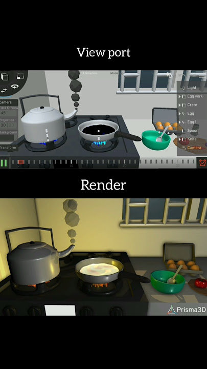 Cooking 3D animation on mobile with Prisma 3D app #3d #anime #app #prisma3d