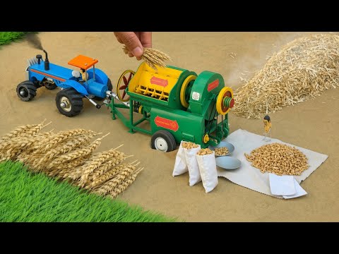 Diy mini wheat Thresher | wheat harvesting with mini tractor | @MiniCreative1