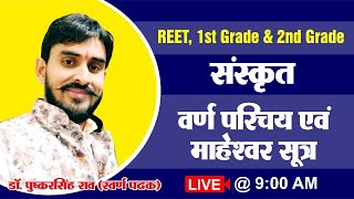 संस्कृत | वर्ण परिचय एवं माहेश्वर सूत्र | REET 1st AND 2nd LEVEL | BY PUSHKAR SINGH RAO SIR