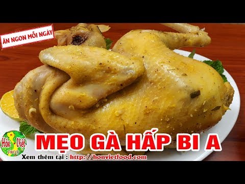 cách làm gà hấp bia