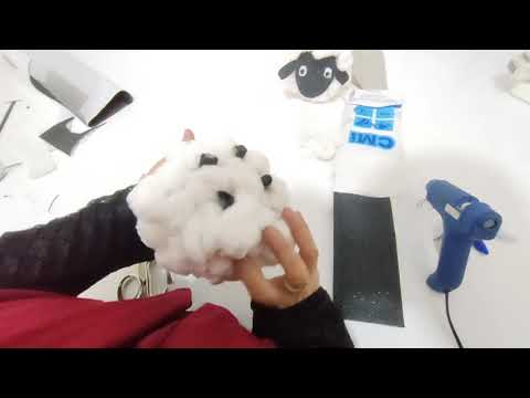 عمل بمبونيره علي شكل خروف العيد