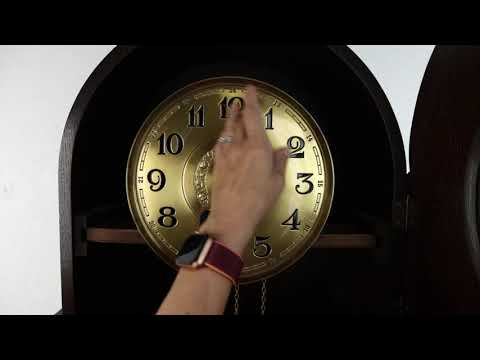 German Deco Antique Carved Oak Grandfather Clock, J Brandmann, Berlin