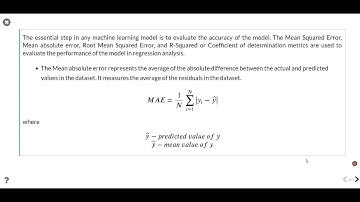 Evaluation Metrics MAE MSE RMSE R squared