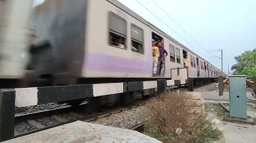 Crossing : Different Model EMU Local Trains Furiously Skipped a busy Railgate #viralvideo #viral