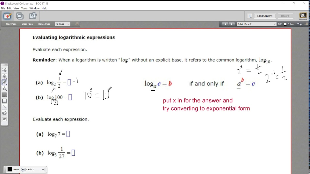 Evaluating logarithmic expressions - YouTube