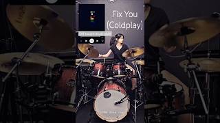 music will always fix you ❤️🩹 #coldplay #drumcover #drummergirl #fixyou #healing