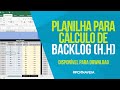 Planilha download para controle de backlog homem x hora  do martins