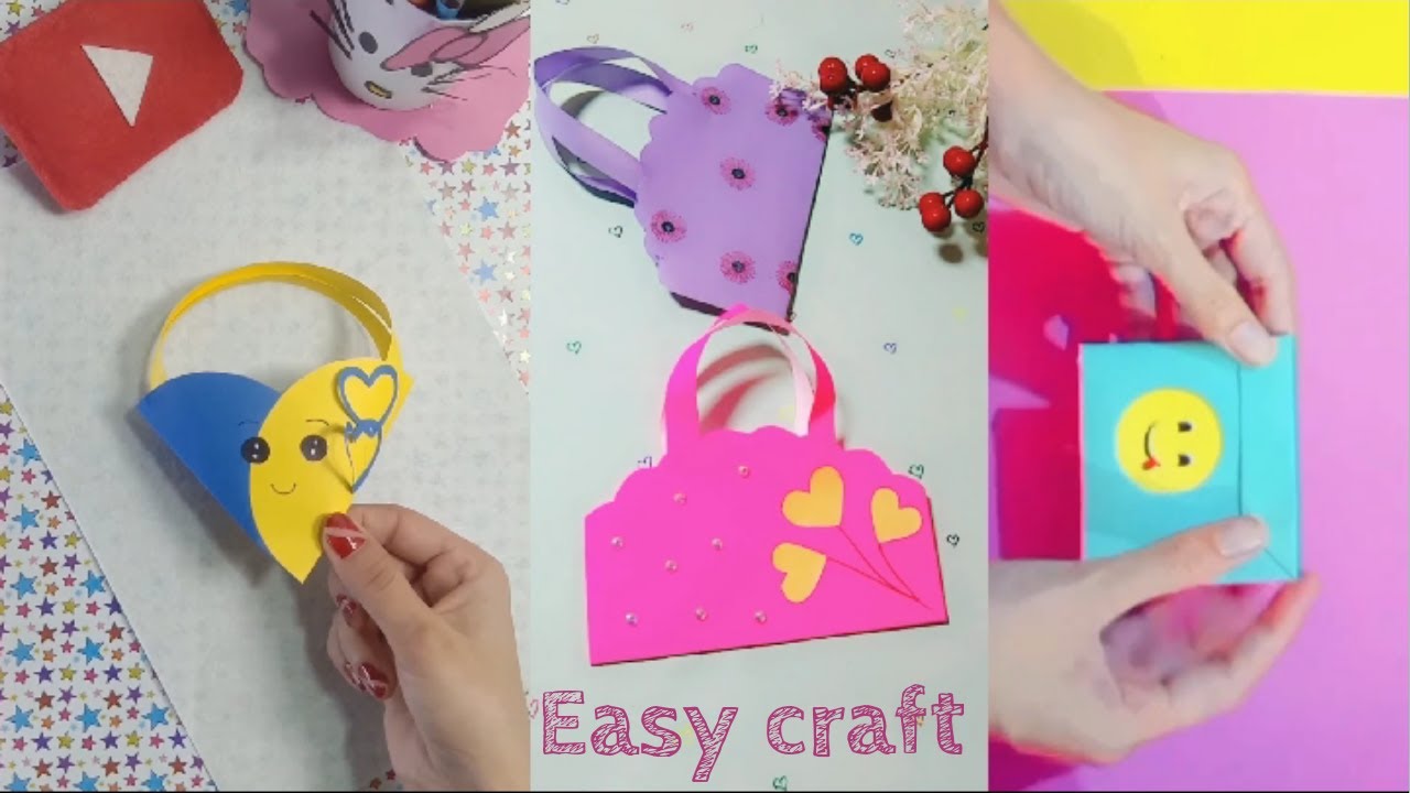DIY Miniature Handbag | Origami Handbag | How to Make Mini Bag for Doll |  Easy Paper Craft Idea - YouTube