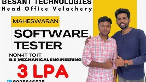 Mechanical to coding | Software Testing course in Chennai with 100% Placements | Besant Technologies