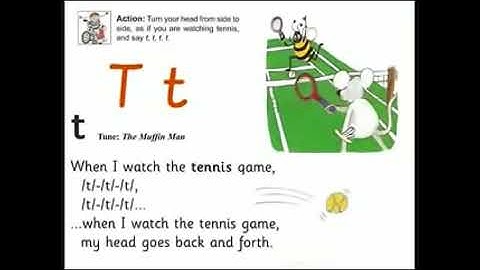 UK School Primary One Jolly Phonics Song Tt - When I watch the Tennis Game