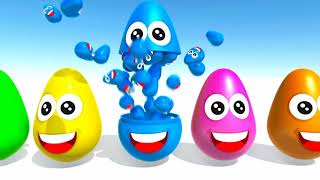 LEARN Colors and Numbers EGGS opening for kids 3D education video