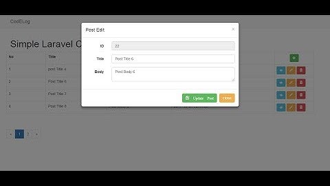Ajax CRUD operations in Laravel 5.4 with Modal & Pagination