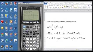 Using a Graphing Calculator to Solve for Time with the First Kinematics Equation