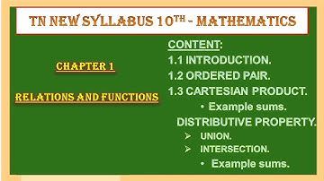 10th Maths TN New Syllabus Chapter1-Relations & Functions-Intro & concepts-Part01